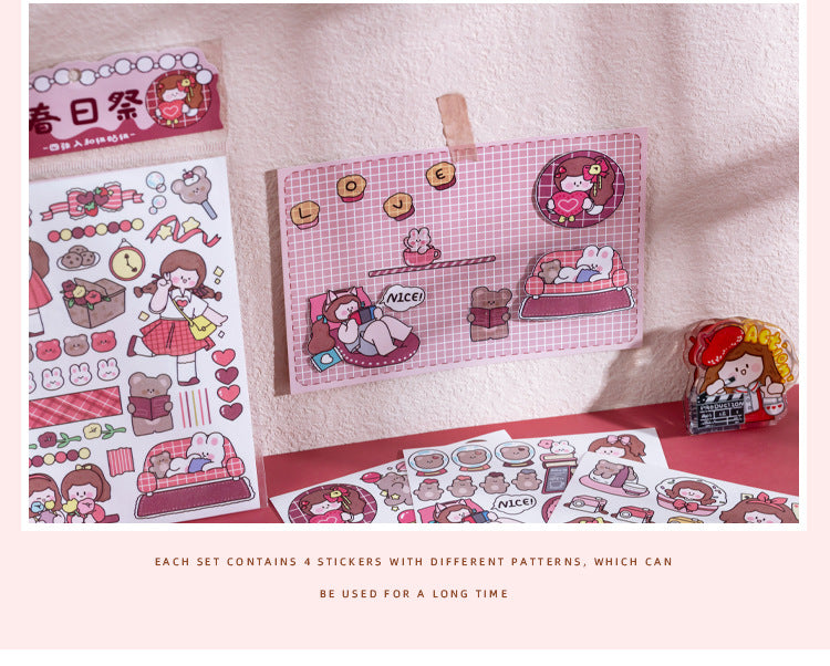 hand-painted girl hand account material decorative stickers #S8190