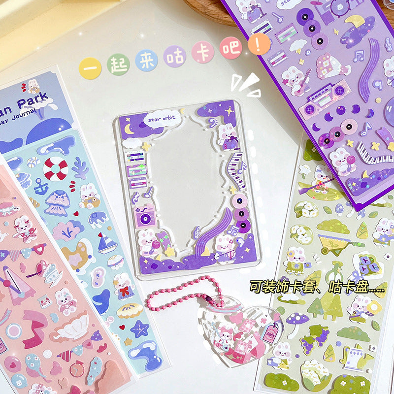 Cartoon laser card sticker DIY manual account sticker #S6640
