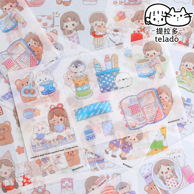 cute girl cartoon stickers #S5758