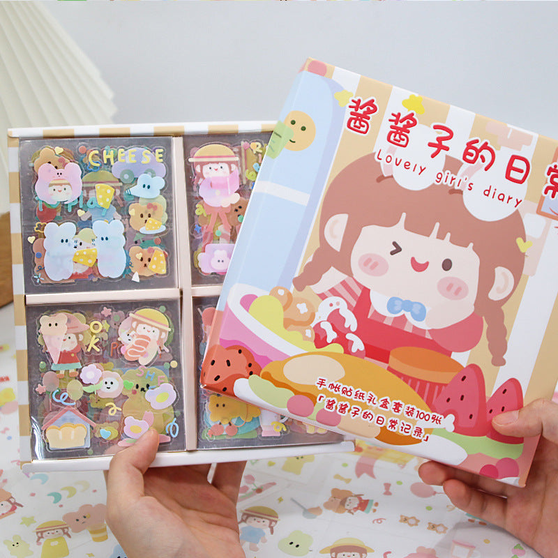 Cute cartoon girly heart sticker 100pcs #st1396