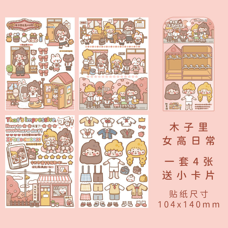 Cute character hand account DIY decorative sticker #S0374