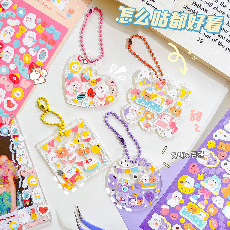 Cartoon hot silver goo card cute laser hand account sticker #S6643