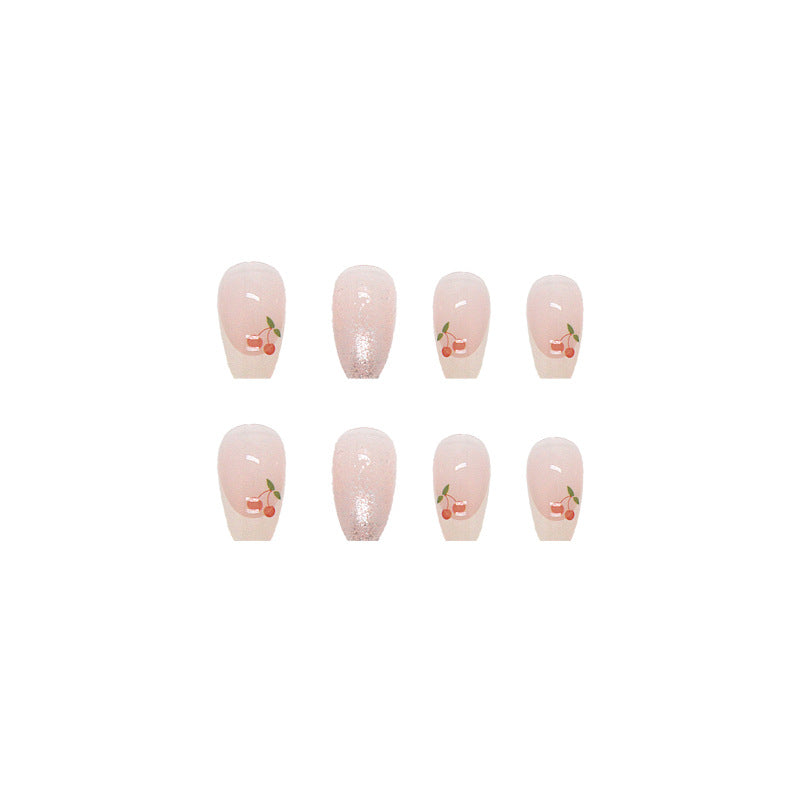 Pink cherry short nail tips# N0804