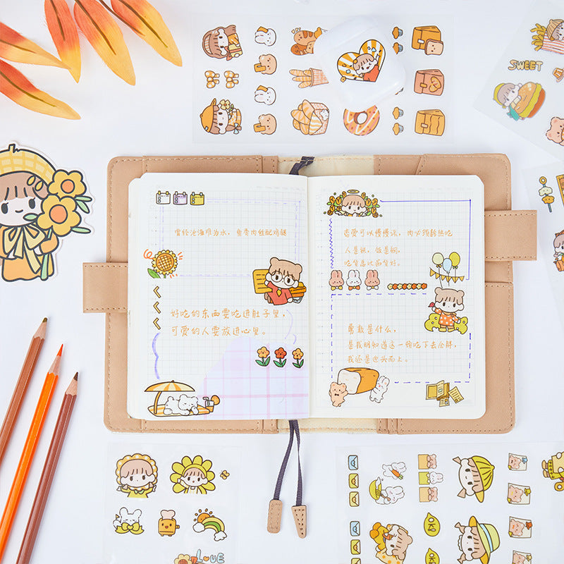 Pet waterproof hand account girl stickers 10pcs/lot #s3998