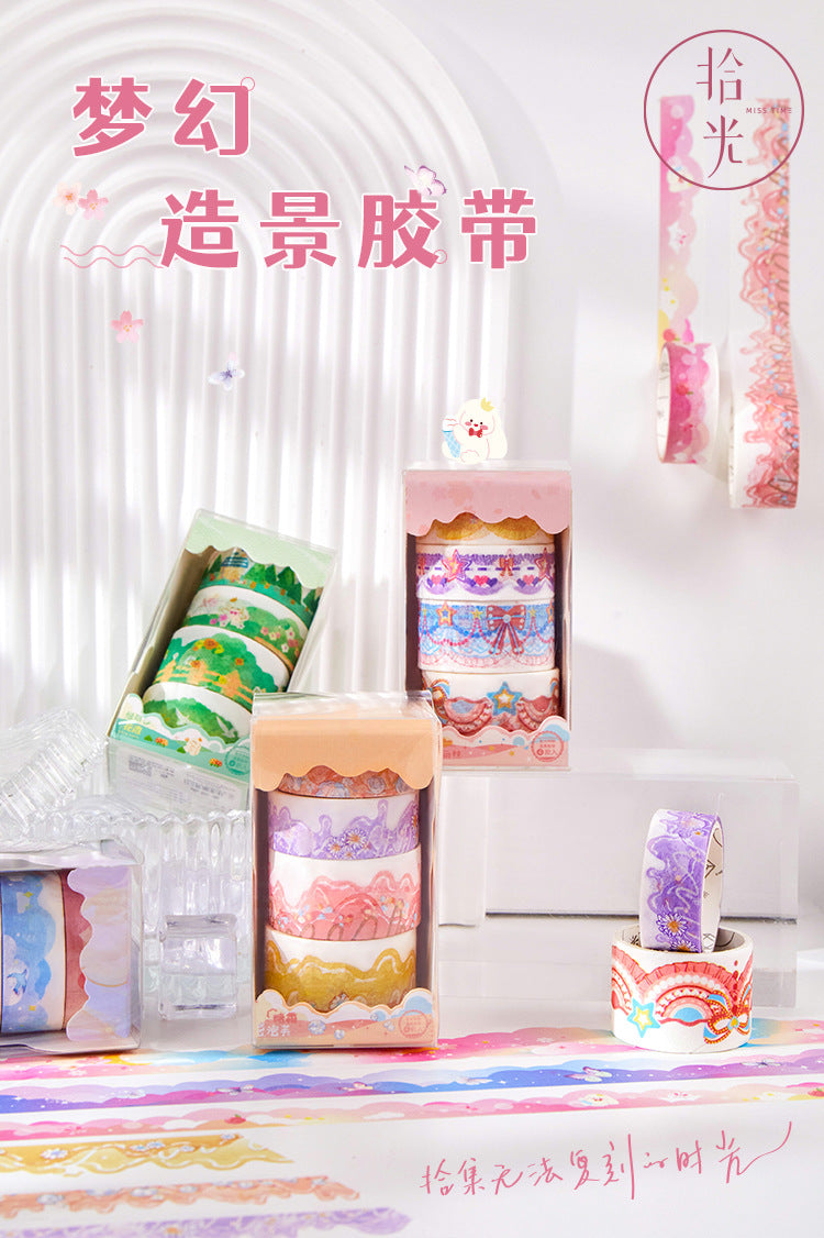 Green grass flower series cute student diy hand account decorative tape stickers #S7394
