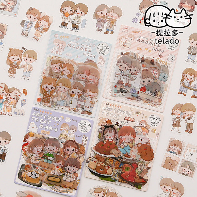 Couple dating daily cute girl hand account waterproof sticker #s8957
