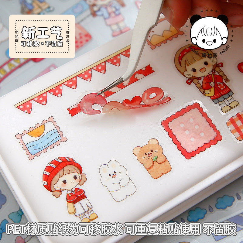 Cute girl food sticker 2pcs*10shape #S6196