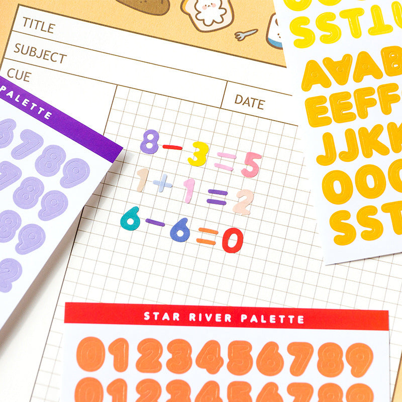 Color palette number letter sticker English stickers #s2456