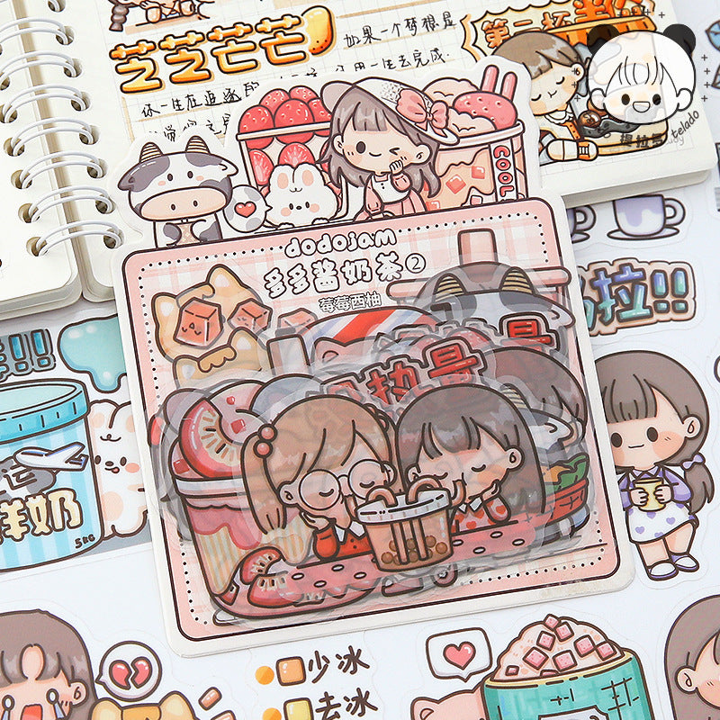PET waterproof cute girl hand account sticker #S8710