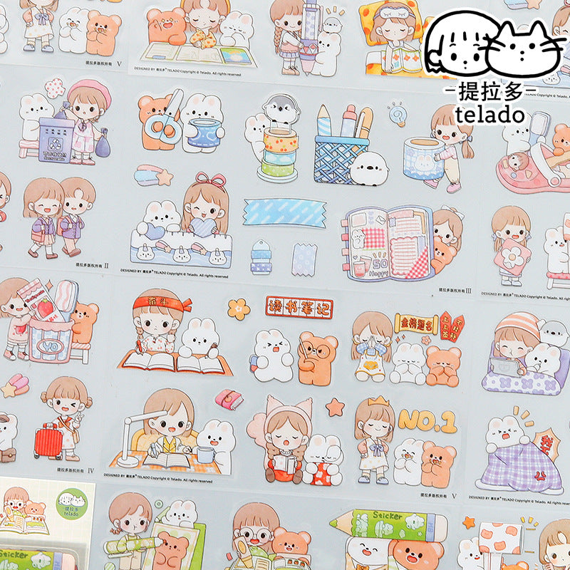 cute girl sticker 5 models*2pcs#st0708