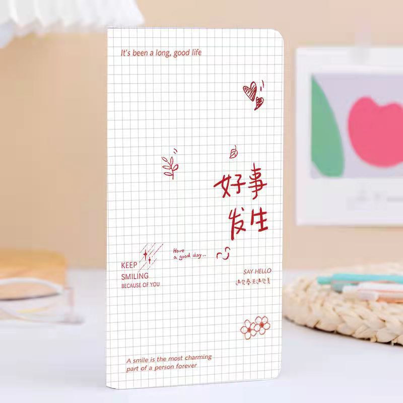 94*187mm Checkered page notepad notebook 80 sheets /160 pages #Book2712
