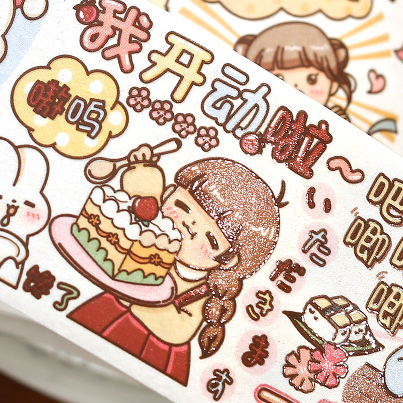 Cute girl wears student's hand account decoration sticker #S3156
