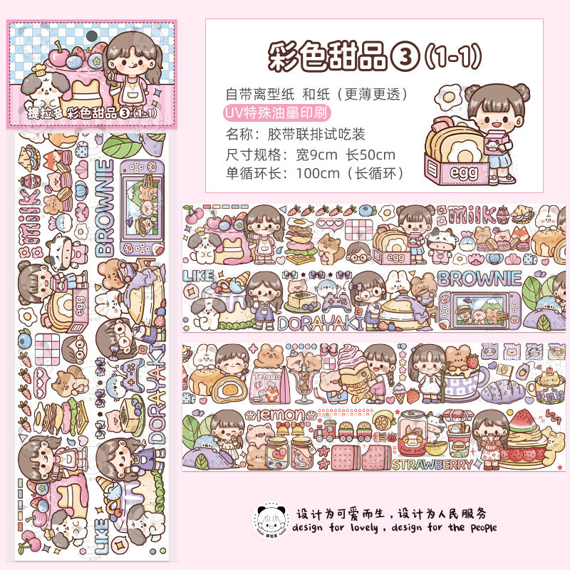 Cute girl DIY hand account material stickers #S5780