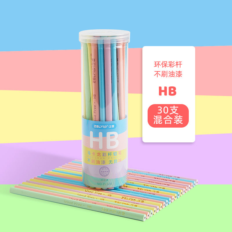 Macaron Color Pencil HB2B Triangle Pole Student Writing Drawing Pencil 30pcs/lot #p3396