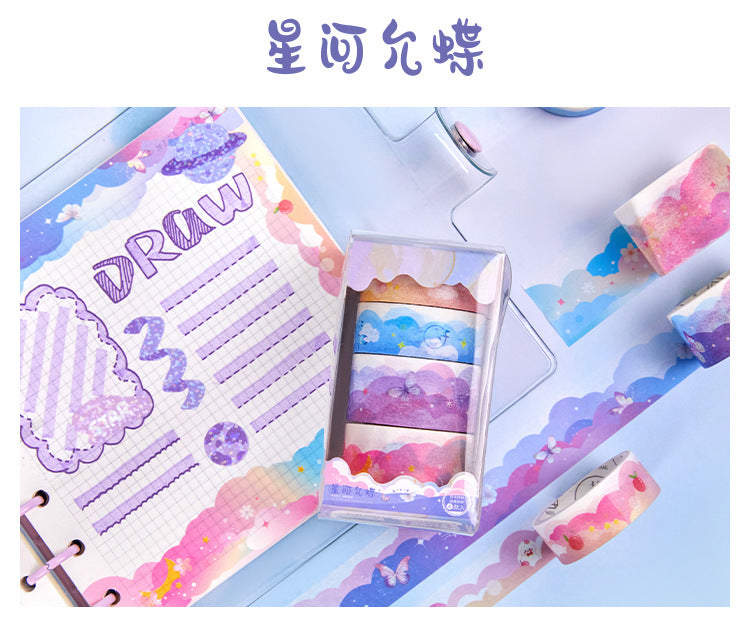 Green grass flower series cute student diy hand account decorative tape stickers #S7394
