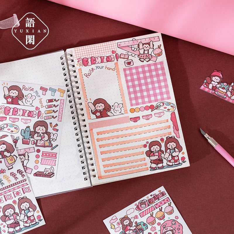 girl hand account material decorative stickers #S8192