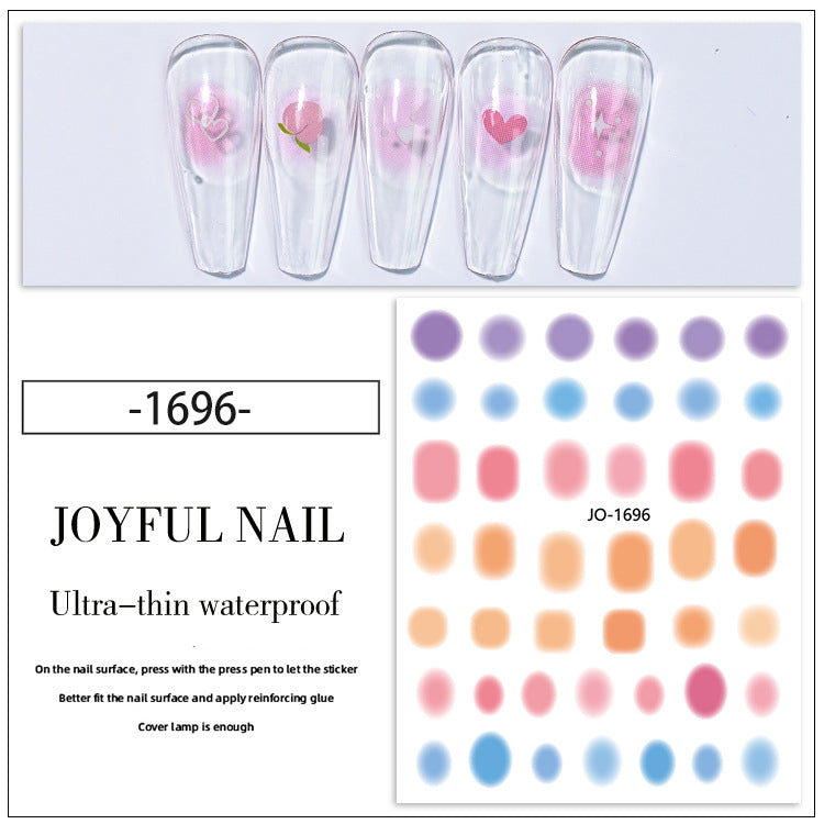 Peach Heart Love Small Pattern Gradient Nail Sticker #s2110