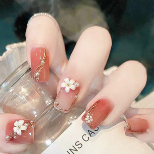 Three-dimensional relief camellia manicure Nail tips #N3024