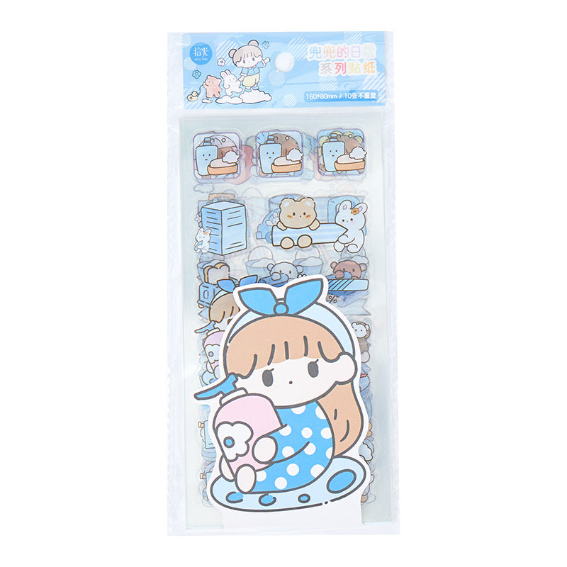 Pet waterproof hand account girl stickers 10pcs/lot #s3998