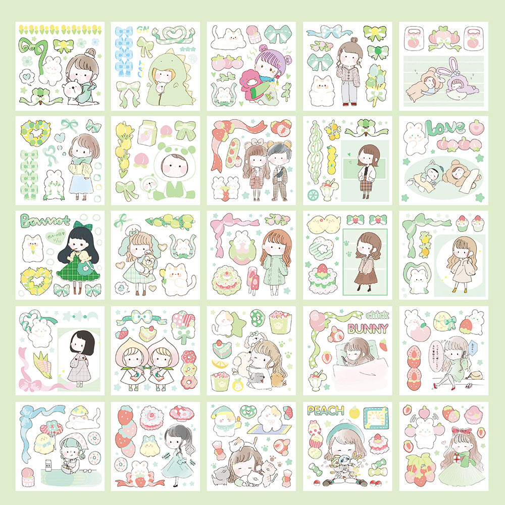 25pcs pet transparent sticker set gift box #S0652