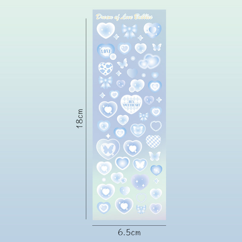 Laser Girls' Heart Bubble DIY Sticker #S6652