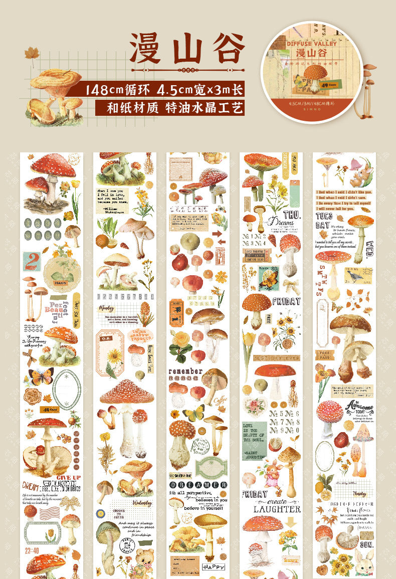 Retro creative text animal and plant handbook stickers #S3166