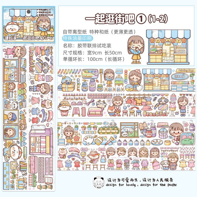 Cute girl DIY hand account material stickers #S5780