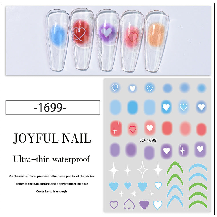 Peach Heart Love Small Pattern Gradient Nail Sticker #s2110