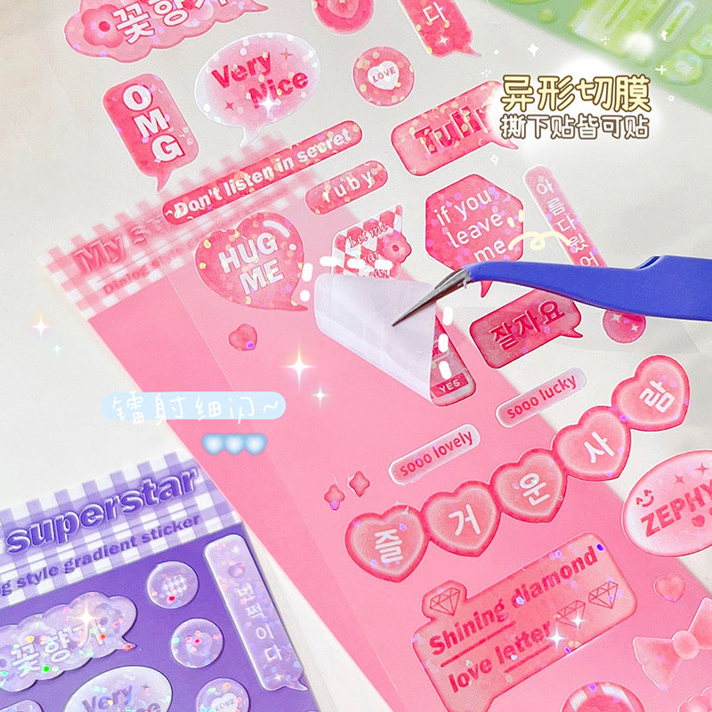Laser dialog DIY manual account sticker #S6648