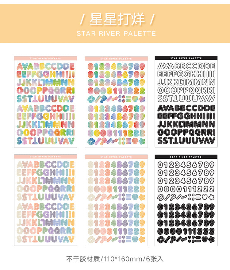 Color palette number letter sticker English stickers #s2456