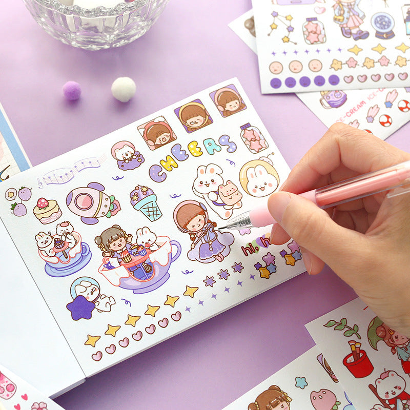 Cute cartoon girl hand account decoration landscaping material stickers #S5112