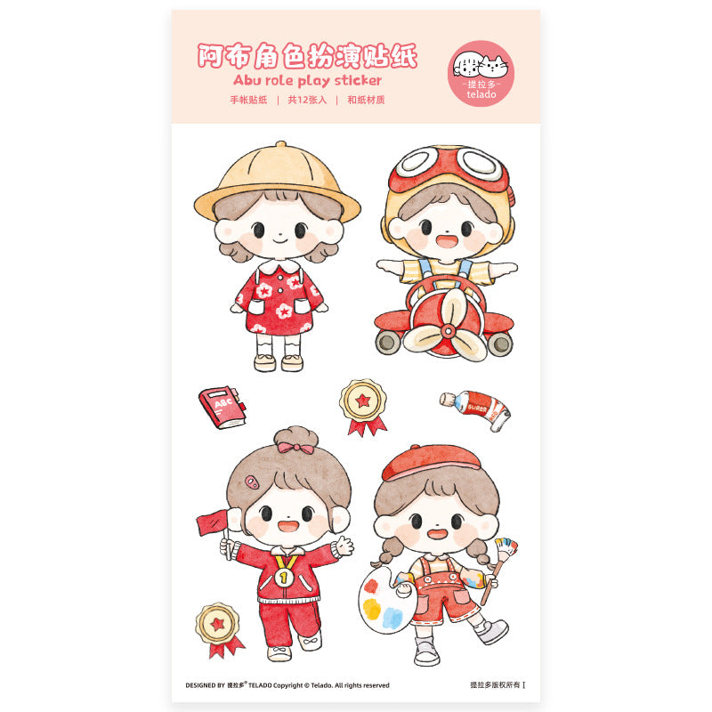 cute girl stickers12pcs/lot st5101