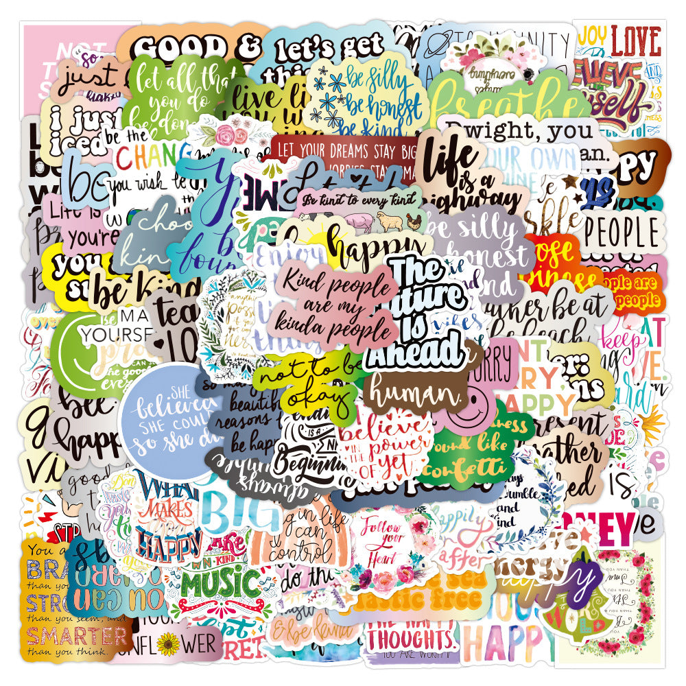 100PCS Colorful Inspirational Classical Doodle Stickers #S1865
