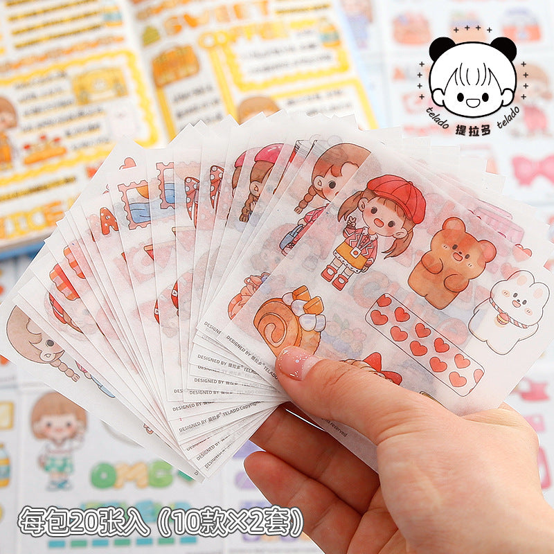 Cute girl food sticker 2pcs*10shape #S6196