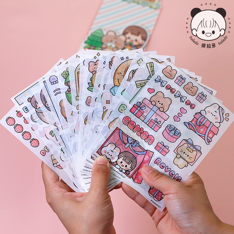 Adorable character's hand account decoration sticker #S5080