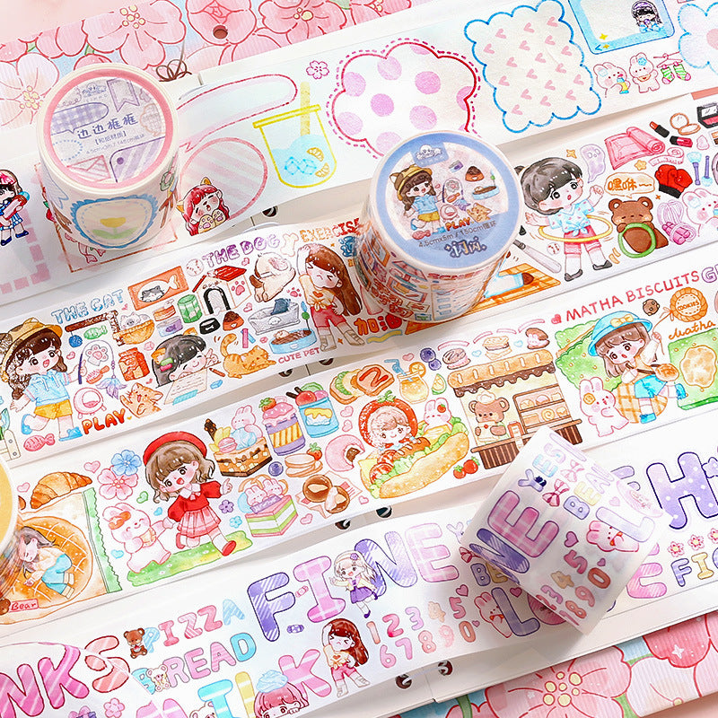 Cute girl cartoon hand account decoration sticker #S5120