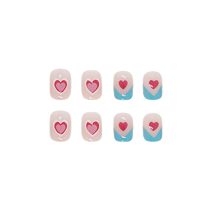 24pcs Nail Art Patches Love Butterfly Detachable Finished Products Fake Nail #N1652