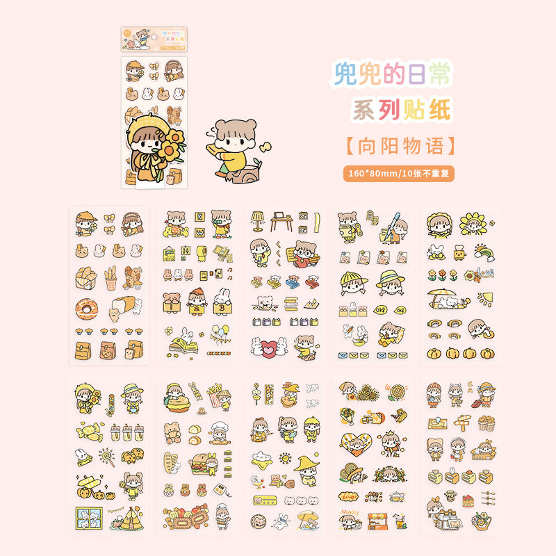 Pet waterproof hand account girl stickers 10pcs/lot #s3998