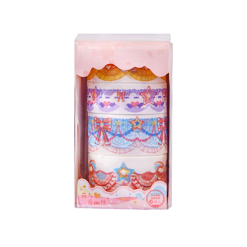 Green grass flower series cute student diy hand account decorative tape stickers #S7394