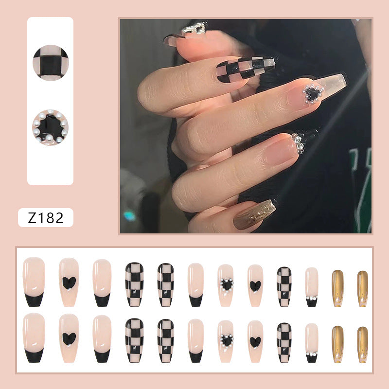 Black and White Love Fake Nail #N2553