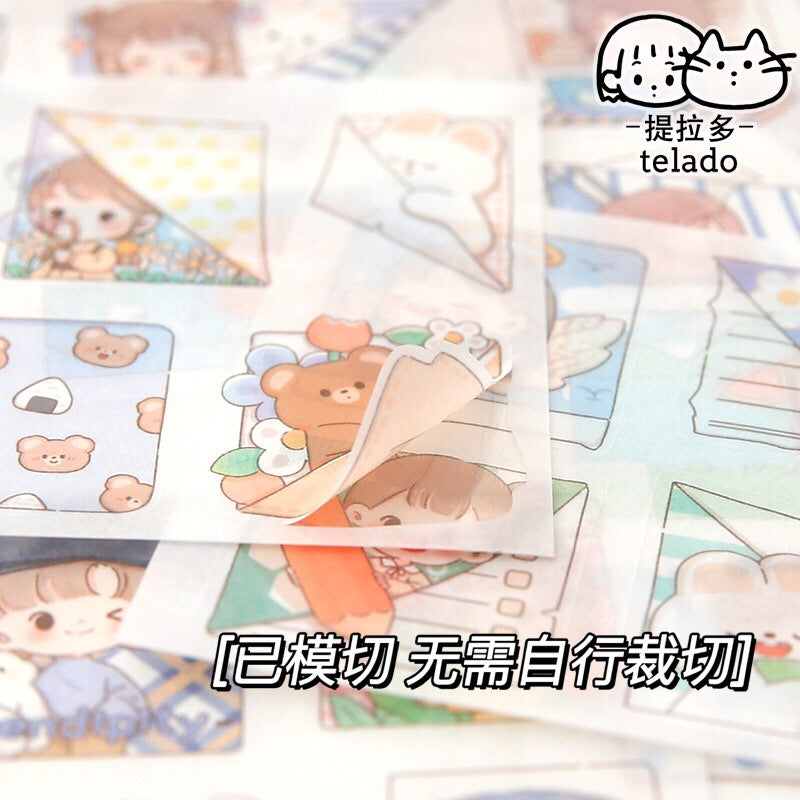 Cute cartoon girl handbook stickers 14pcs/lot #s9538
