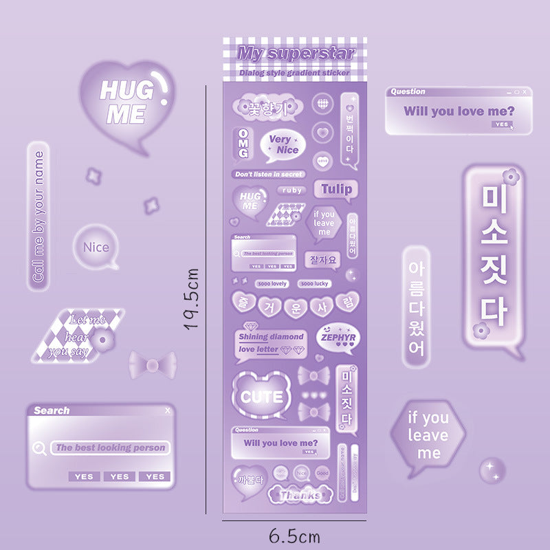 Laser dialog DIY manual account sticker #S6648