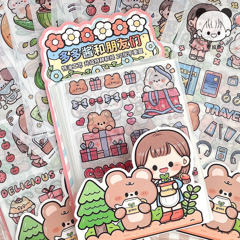Adorable character's hand account decoration sticker #S5080