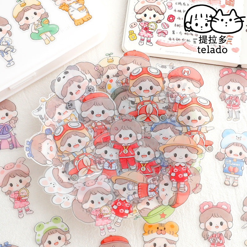 PET waterproof cute female hand account sticker #S7160