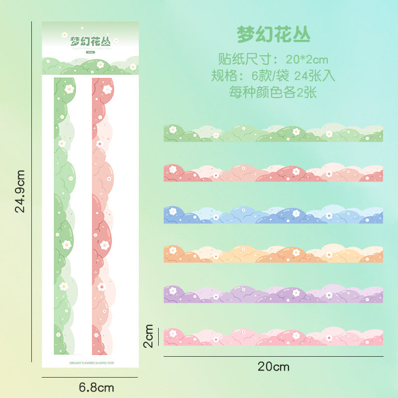 Irregular wave landscaping manual account material decorative sticker #S6624