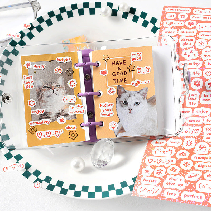 English letters glittering hand account DIY decorative stickers #S9842