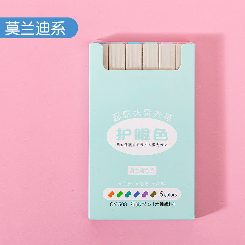 6Color Morandi color pen highlighter #Pen81227