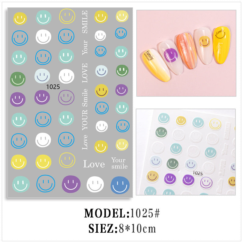 Colorful Heart Love Nail Stickers #s8266