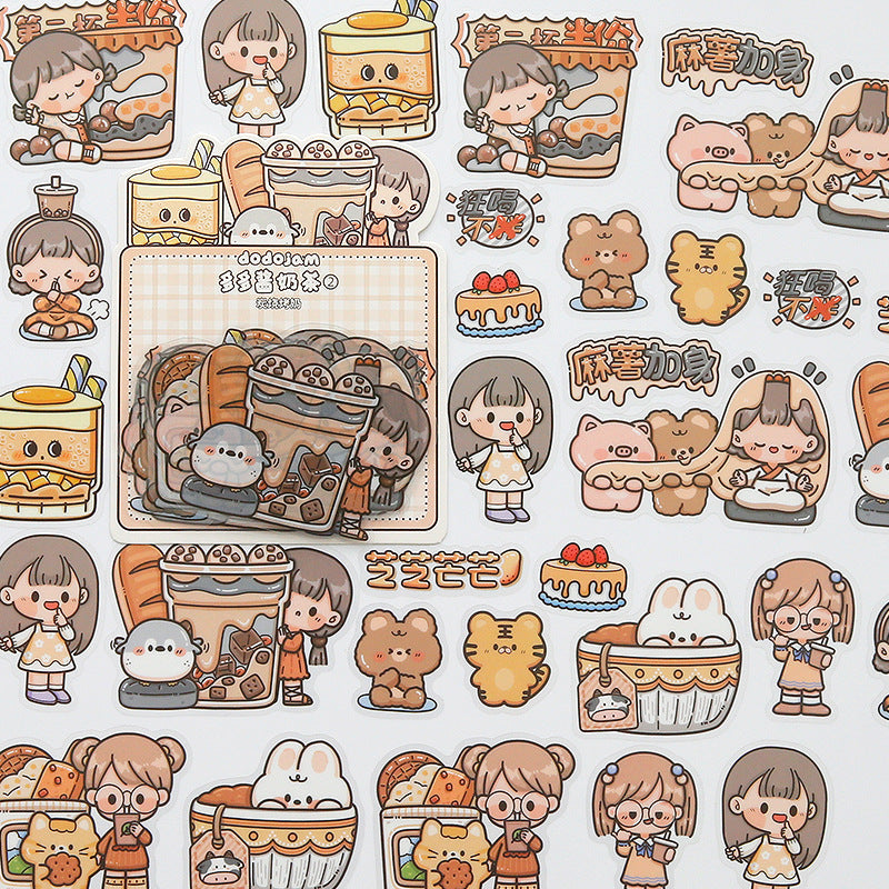 PET waterproof cute girl hand account sticker #S8710