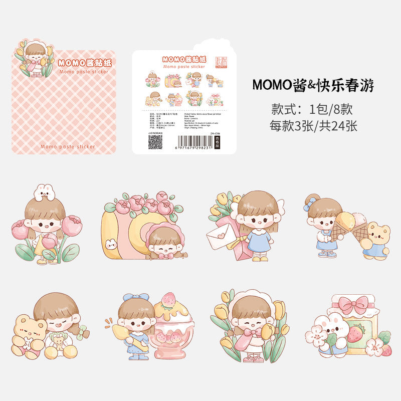 Cute girl PET waterproof hand account sticker #S6616